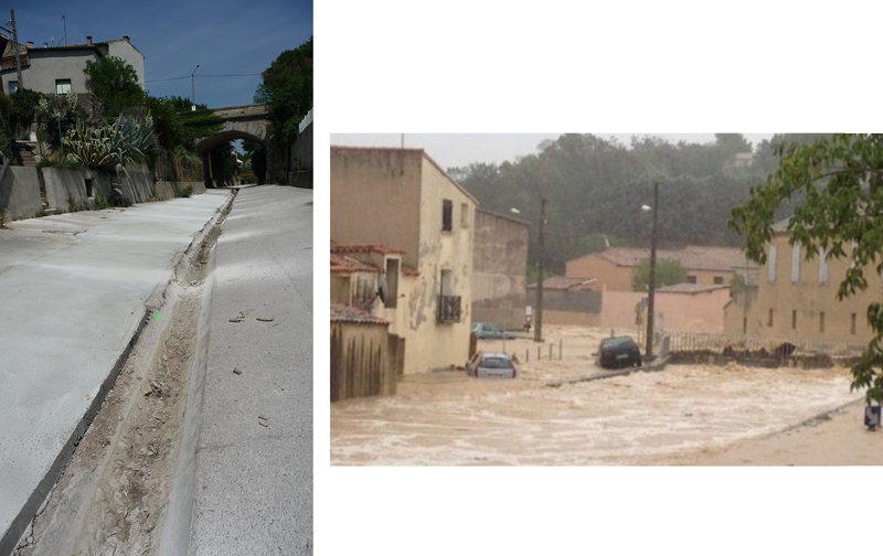 À Montagnac, l'Ensigaud "en temps normal" et lors des inondations de septembre 2014