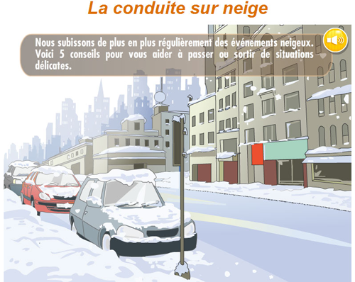 Animation conduite sous la neige