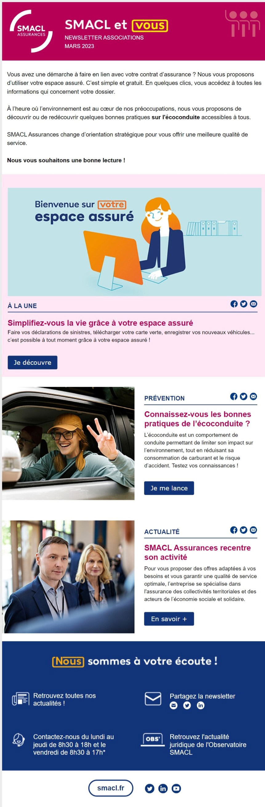Newsletter Associations - Mars 2023 SMACL Assurances