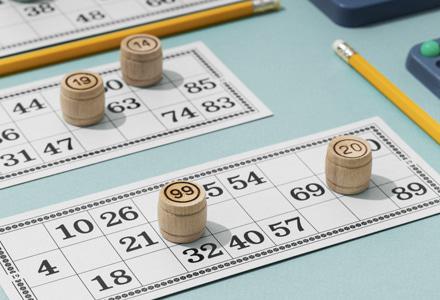 Jeu cartes loterie bingo