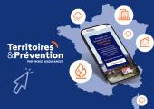 Mockup de notre site territoires et prevention dans une carte avec les risques climatiques 