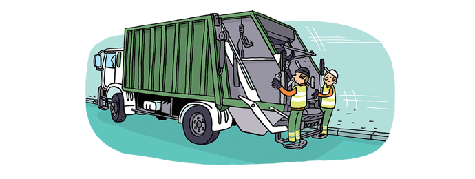 Illustration Fiches formations Benne à ordures ménagères