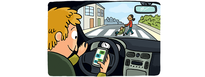 Illustration prévention téléphone au volant - SMACL Assurances